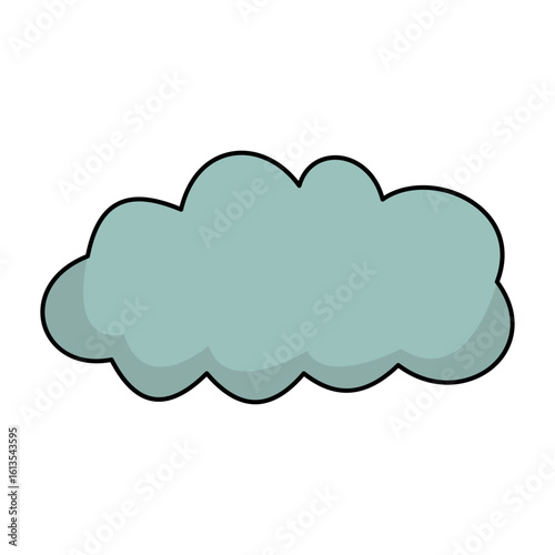 Isolated vector dark gray color cloud, cloud computing icon