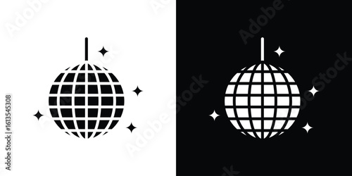Disco ball icon or logo isolated sign symbol vector illustration Collection