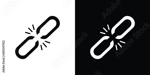 Broken link icon or logo isolated sign symbol vector illustration Collection