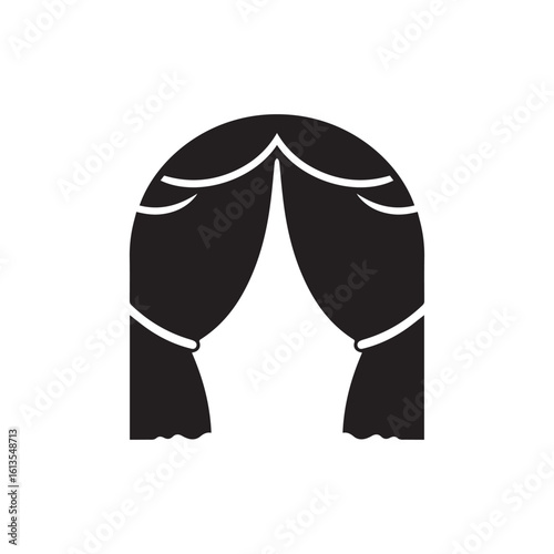curtain or drapes logo  icon illustration