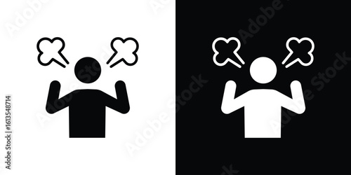 Angry human icon or logo isolated sign symbol vector illustration Collection