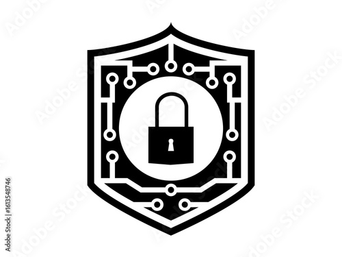 Cyber Security Icon, Data Protection and Network Safety Vector Illustration