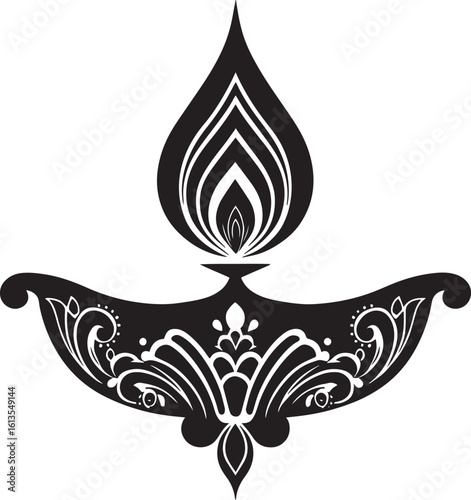 Elegant indian diya lamp vector illustration symbolizing light celebration festival and prosperity