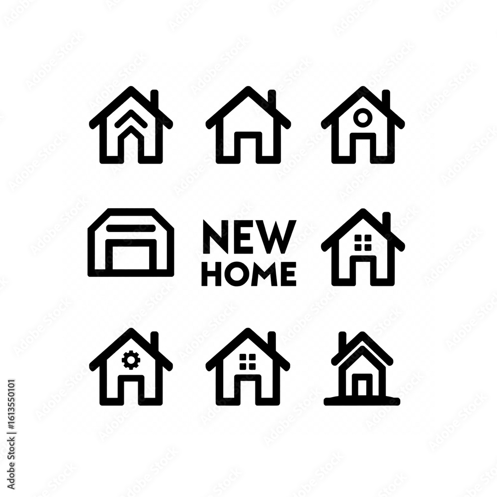 set of house icons