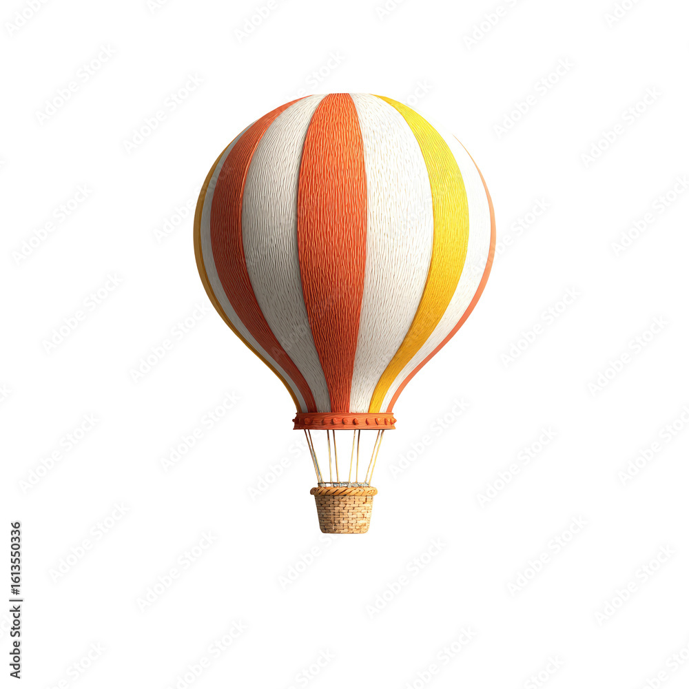 Obraz premium 3D hot air balloon, orange and yellow striped