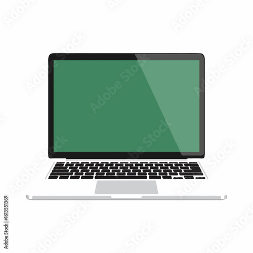 laptop computer with green screen