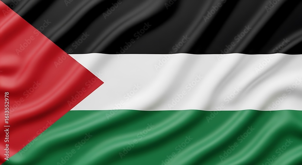 Obraz premium Flag of Palestine – National Symbol Representing Identity and Resistance
