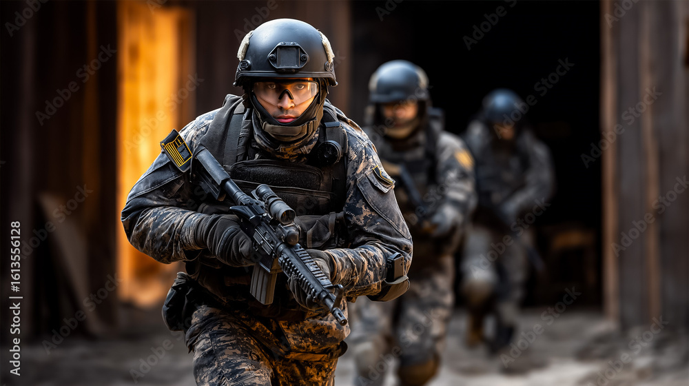 Naklejka premium Tactical Building Entry