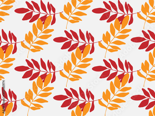 Branches with leaves seamless repeating pattern. Tree crowns, tropical exotic forest. Botanical background, fabric, print paper, wallpaper