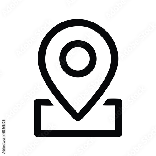 Free Download Simple Black Map Marker Pin Design on White Background Image - GFXLoad