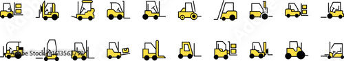 Tractor Filled Color Icon Pack. Minimalistic Linear Pictogram for Web and Graphic Design, Apps, Banners, Social Network and Cards