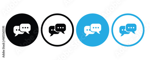 chat icon set vector on white background.