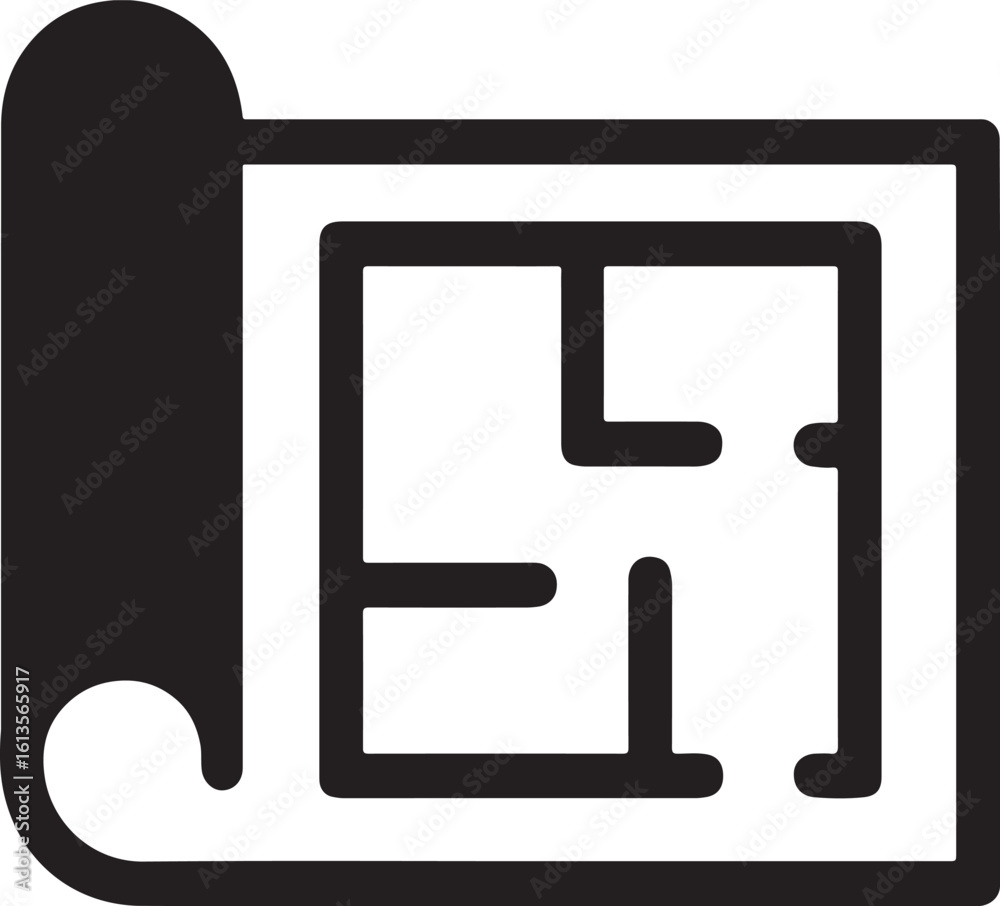 Silhouette of a building blueprint, ideal for architecture, planning, construction, and design vector illustrations. Silhouette of a building blueprint, ideal for architecture, planning, construction, and design vector illustrations.