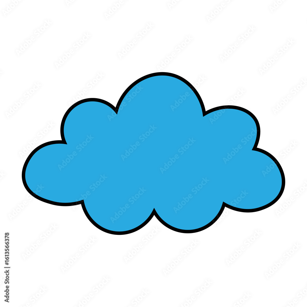 Simple Blue Cartoon Cloud Illustration Simple Blue Cartoon Cloud Illustration