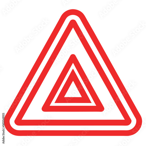 Free Download Minimalist red outlined triangle warning sign with clean lines and a simple geometric shape for safety and caution alerts - GFXLoad