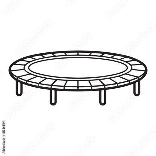 Illustration of a trampoline with a white background
