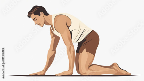 Man in Tabletop Pose (Bharmanasana) - Foundational Yoga Asana