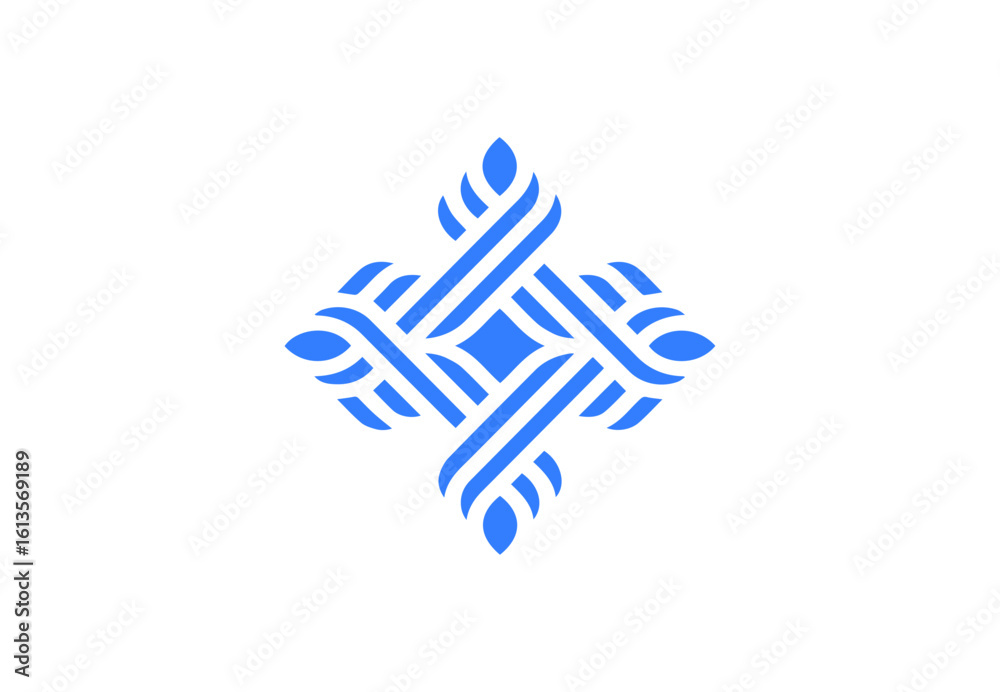 Obraz premium Geometric Ethnic Pattern Logo Design in Blue