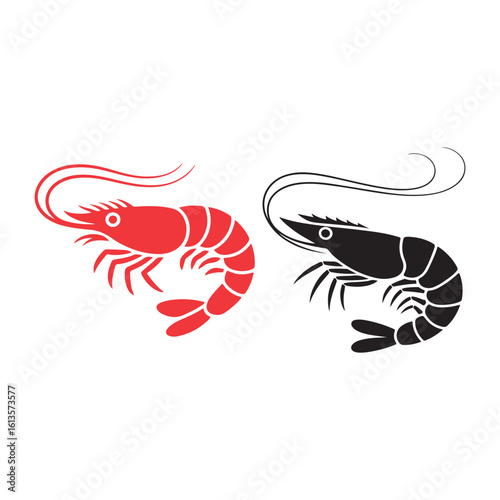 vector illustration of a shrimp