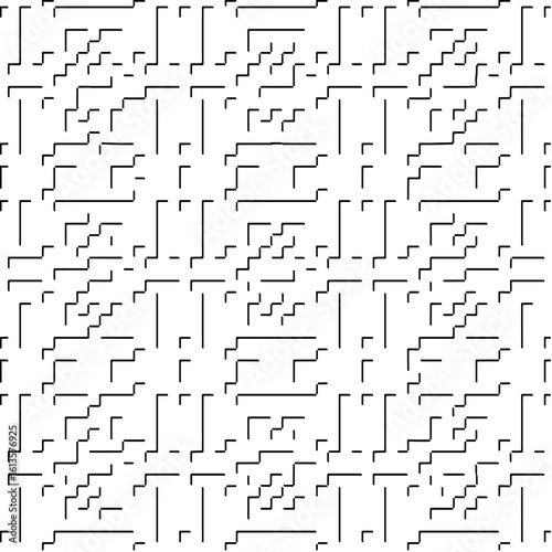  3d relief tiles.Vector pattern with symmetrical elements. Modern stylish abstract texture. Repeating tiles from striped elements. Black and white pattern.