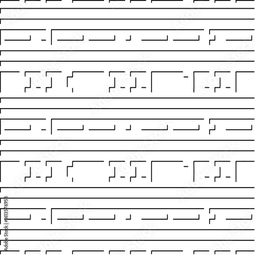  3d relief tiles.Vector pattern with symmetrical elements. Modern stylish abstract texture. Repeating tiles from striped elements. Black and white pattern.