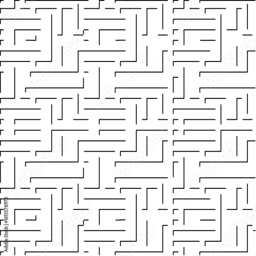 3d relief tiles.Vector pattern with symmetrical elements. Modern stylish abstract texture. Repeating tiles from striped elements. Black and white pattern.
