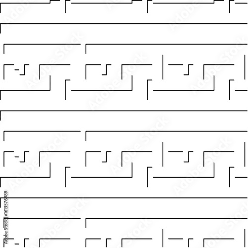  3d relief tiles.Vector pattern with symmetrical elements. Modern stylish abstract texture. Repeating tiles from striped elements. Black and white pattern.