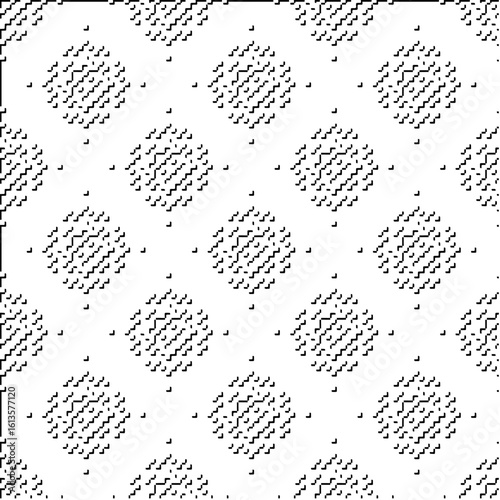 3d relief tiles.Vector pattern with symmetrical elements. Modern stylish abstract texture. Repeating tiles from striped elements. Black and white pattern.