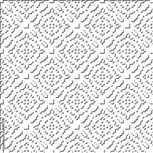  3d relief tiles.Vector pattern with symmetrical elements. Modern stylish abstract texture. Repeating tiles from striped elements. Black and white pattern.