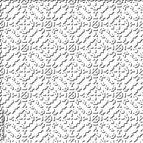  3d relief tiles.Vector pattern with symmetrical elements. Modern stylish abstract texture. Repeating tiles from striped elements. Black and white pattern.