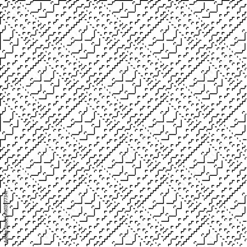  3d relief tiles.Vector pattern with symmetrical elements. Modern stylish abstract texture. Repeating tiles from striped elements. Black and white pattern.
