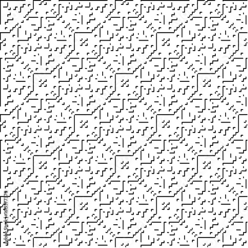 3d relief tiles.Vector pattern with symmetrical elements. Modern stylish abstract texture. Repeating tiles from striped elements. Black and white pattern.