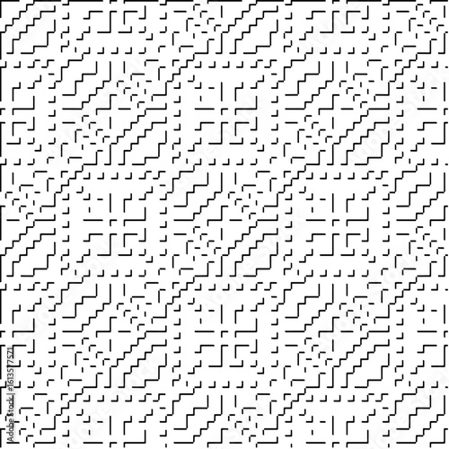  3d relief tiles.Vector pattern with symmetrical elements. Modern stylish abstract texture. Repeating tiles from striped elements. Black and white pattern.