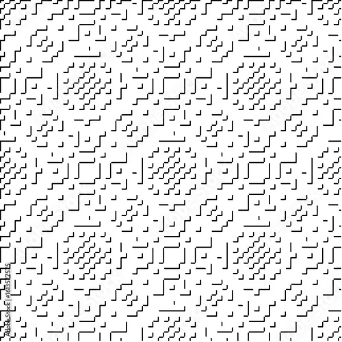  3d relief tiles.Vector pattern with symmetrical elements. Modern stylish abstract texture. Repeating tiles from striped elements. Black and white pattern.