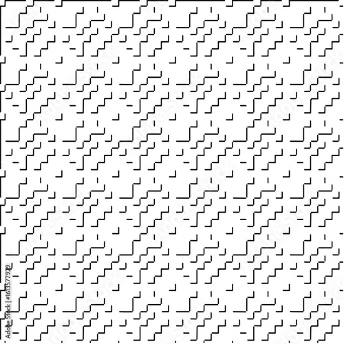  3d relief tiles.Vector pattern with symmetrical elements. Modern stylish abstract texture. Repeating tiles from striped elements. Black and white pattern.