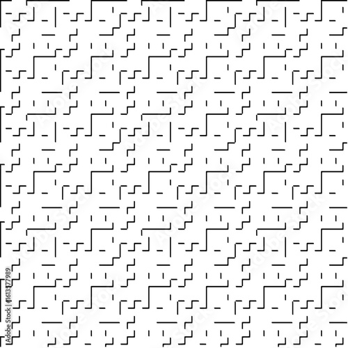  3d relief tiles.Vector pattern with symmetrical elements. Modern stylish abstract texture. Repeating tiles from striped elements. Black and white pattern.
