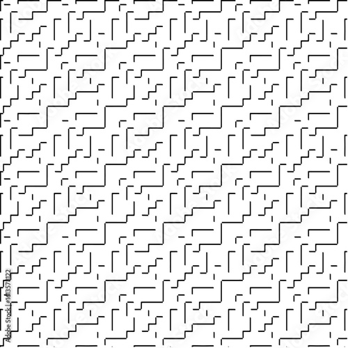 3d relief tiles.Vector pattern with symmetrical elements. Modern stylish abstract texture. Repeating tiles from striped elements. Black and white pattern.