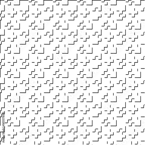  3d relief tiles.Vector pattern with symmetrical elements. Modern stylish abstract texture. Repeating tiles from striped elements. Black and white pattern.