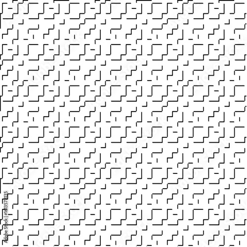 3d relief tiles.Vector pattern with symmetrical elements. Modern stylish abstract texture. Repeating tiles from striped elements. Black and white pattern.