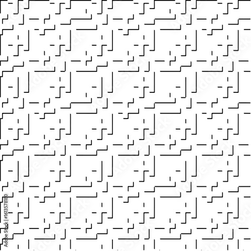 3d relief tiles.Vector pattern with symmetrical elements. Modern stylish abstract texture. Repeating tiles from striped elements. Black and white pattern.