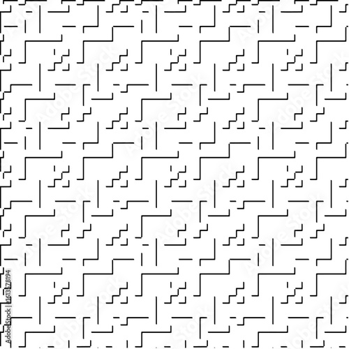  3d relief tiles.Vector pattern with symmetrical elements. Modern stylish abstract texture. Repeating tiles from striped elements. Black and white pattern.