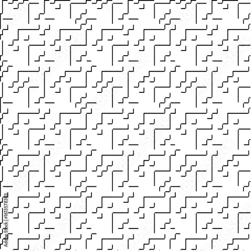 3d relief tiles.Vector pattern with symmetrical elements. Modern stylish abstract texture. Repeating tiles from striped elements. Black and white pattern.