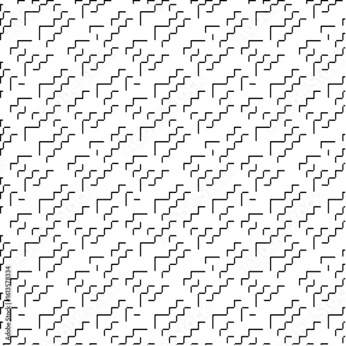  3d relief tiles.Vector pattern with symmetrical elements. Modern stylish abstract texture. Repeating tiles from striped elements. Black and white pattern.