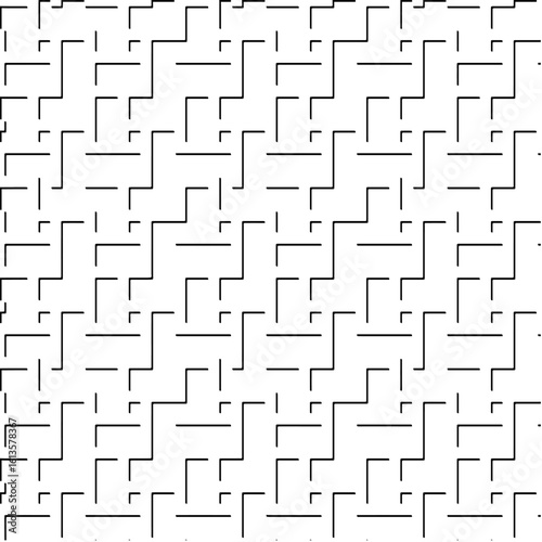  3d relief tiles.Vector pattern with symmetrical elements. Modern stylish abstract texture. Repeating tiles from striped elements. Black and white pattern.