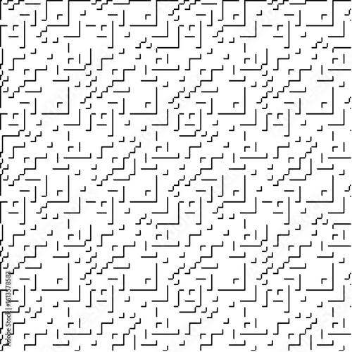  3d relief tiles.Vector pattern with symmetrical elements. Modern stylish abstract texture. Repeating tiles from striped elements. Black and white pattern.