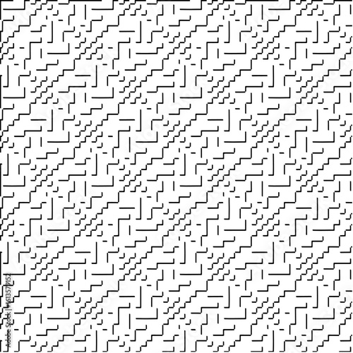  3d relief tiles.Vector pattern with symmetrical elements. Modern stylish abstract texture. Repeating tiles from striped elements. Black and white pattern.