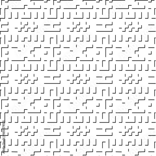  3d relief tiles.Vector pattern with symmetrical elements. Modern stylish abstract texture. Repeating tiles from striped elements. Black and white pattern.