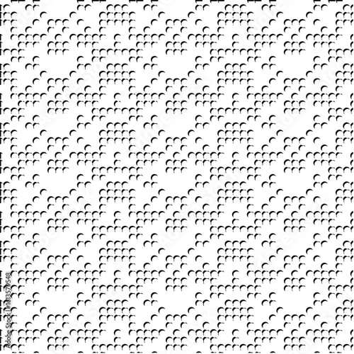  3d relief tiles.Vector pattern with symmetrical elements. Modern stylish abstract texture. Repeating tiles from striped elements. Black and white pattern.