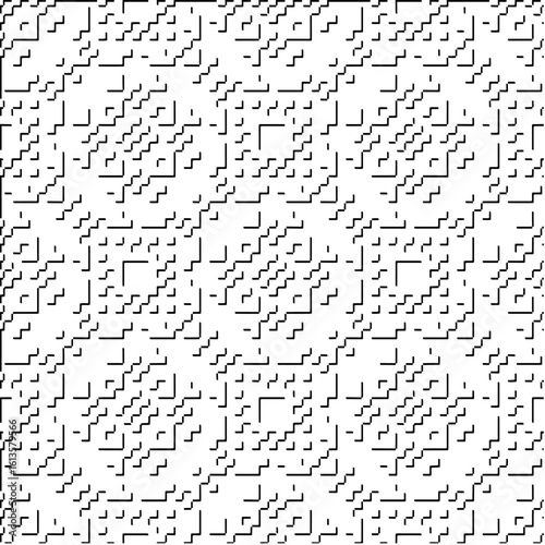  3d relief tiles.Vector pattern with symmetrical elements. Modern stylish abstract texture. Repeating tiles from striped elements. Black and white pattern.