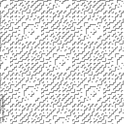  3d relief tiles.Vector pattern with symmetrical elements. Modern stylish abstract texture. Repeating tiles from striped elements. Black and white pattern.